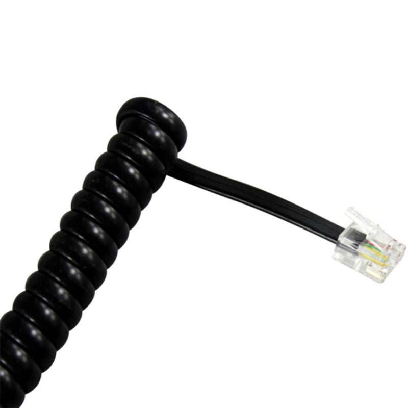 SAISN Telephone Handset Cord 10 Foot (Stretch Length) RJ9 4P4C Phone Cord for Landline Coiled Phone Cable Curly Telephone Wire, Coiled Length 1.2 to 10 Foot, Black - Image 3